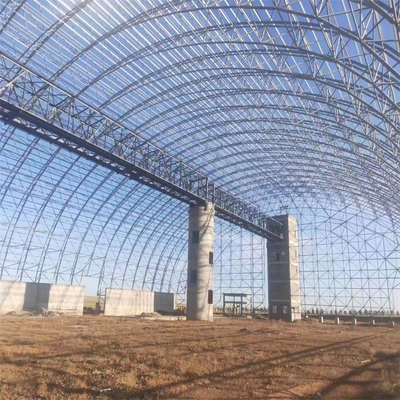 Q355 Large Span Triangular Space Frame Steel Building Decoiling For Coal Shed