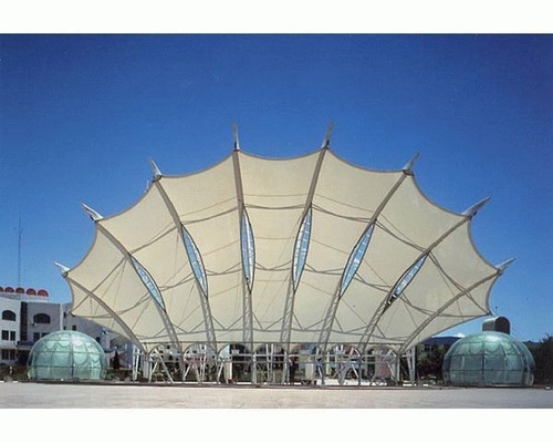 Q355 Tension Fabric Architecture 120mm 50mm Roof Tensile Membrane Structure
