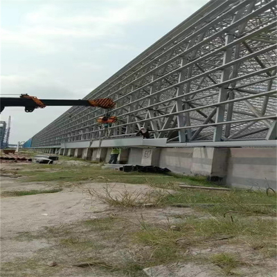 Mid Grey Paint Light Glass Frame 100-300m Steel Truss Structure Bending