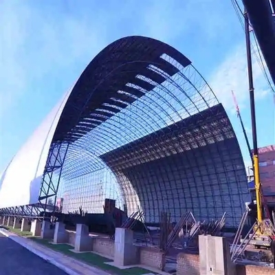 Large Span Coal Shed Bolt Ball Design Steel Space Frame Building Construction
