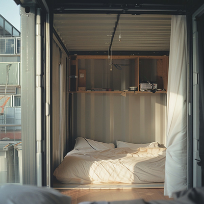 Steel Portal Frames for Factory Price Container Houses | Fully Assembled Modular Double Bedroom with PVC Wall &amp; Window
