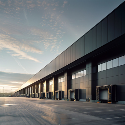Durable Metal Roof Prefabricated Steel Buildings With Motorized Roller Mechanism For Warehouse Or Garage