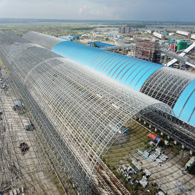 Q345 Lightweight Steel Frame Construction 100-300m Space Frame Grid Large Span