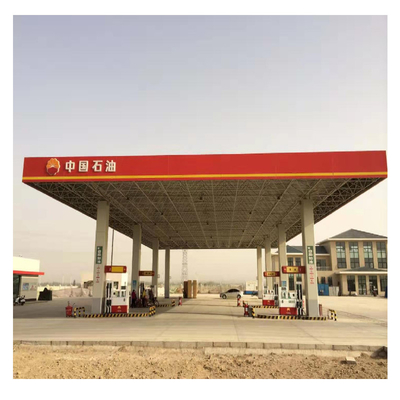 Q355 Petrol Gas Station Canopy Long Span Galvanization Inexpensive