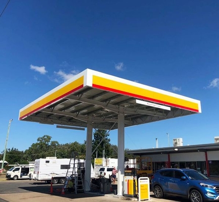 Q235B New Gas Station Canopy Construction Darkgray 10m Large Span