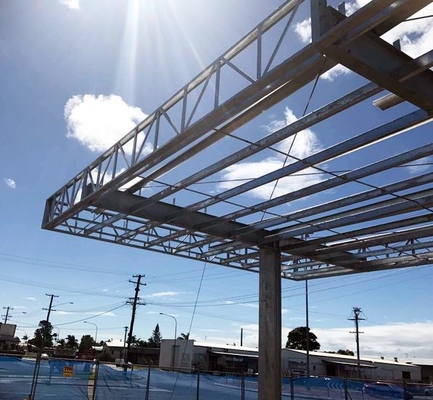 Q235B New Gas Station Canopy Construction Darkgray 10m Large Span
