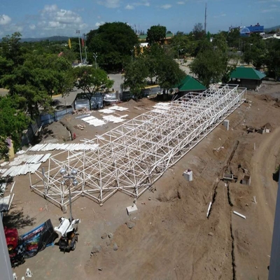 Q355 Steel Space Frames 0.5mm 0.9mm Construction Steel Structure Roofing