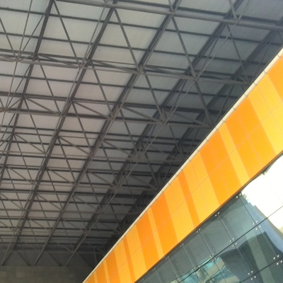 S355JR Steel Space Frames Building Construction 150mm Rockwool Roof For Stadium