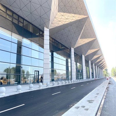 EPS Roof Architecture Steel Space Frames Airport 960mm Roof Customized