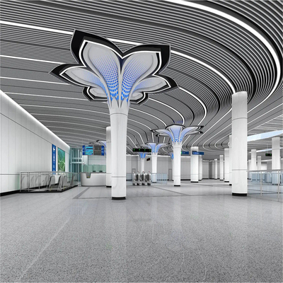 EPS Roof Architecture Steel Space Frames Airport 960mm Roof Customized