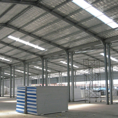 Q355 Steel Portal Frame Roof Structure 50-120mm Roof For Exhibition Hall