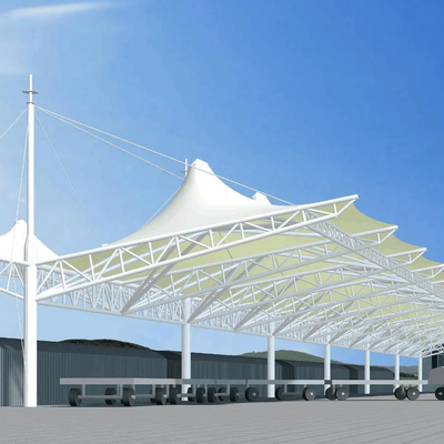 Prefabricated PVC Tensile Structure White Tension Fabric Awnings
