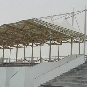 Q235B Tension Membrane Structure Architecture 0.36mm-0.6mm Roof Long Span