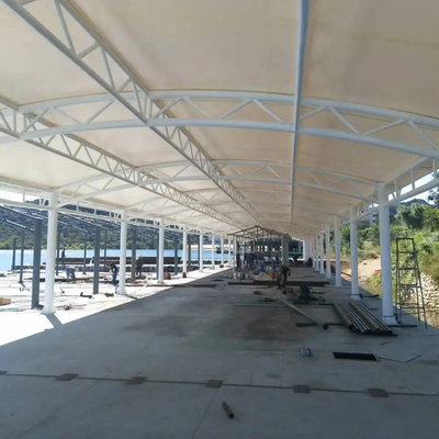 Q235 Tension Membrane Structure Building PU 0.6mm Roof  Waterproof