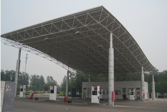 Prefabricated Toll Plaza Building Canopy 0.8mm 50mm Roof For Construction
