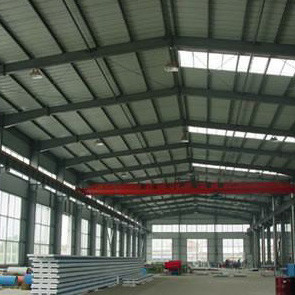 Q235 GB Steel Portal Frame Building Construction  0.6mm Roof Rigidity