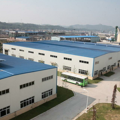 Q235 GB Steel Portal Frame Building Construction  0.6mm Roof Rigidity