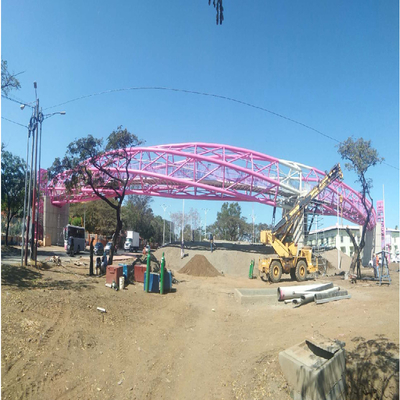 Multi Slope Space Frame Truss Welding Steel Pipe Truss 110m Grey