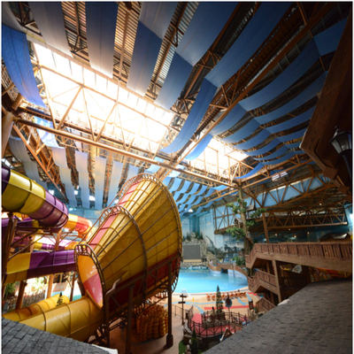 Q235 Truss Steel Structure Roofing Grey EPS For Indoor Water Theme Park