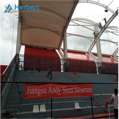 0.8mm Roof PVDF Tension Membrane Structure Buildings Q235 For Sports Sdium