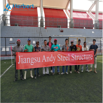 0.8mm Roof PVDF Tension Membrane Structure Buildings Q235 For Sports Sdium