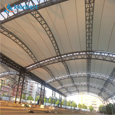 EPS Roof PVC PTFE Tensile Membrane Spatial Cable Domes Welding For Structure