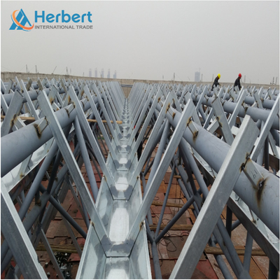 S235JR Premade Gambrel Roof Trusses 30 FT Punching For Curtain Wall