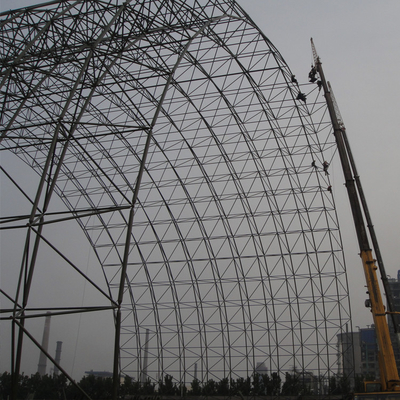 Prefab Steel Frame Buildings Bending Arch Space Frame Roof Structure 150mm