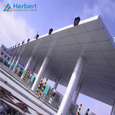 EPS PU Roof Toll Booth Construction 0.8mm Roof Toll Plaza Canopy 4-8 Lanes