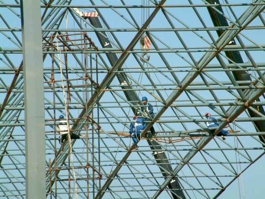 Sand Blasting Paint Space Frame Truss Stadium Roof Building Customized