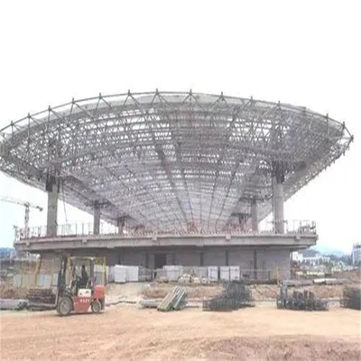 Q345 Triple Layer Grid Space Frame 300m Stadium Roof Construction Painting