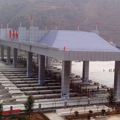 S355JR Gas Station Canopy Shed 500m 1000m Corrugated  Roof Shed