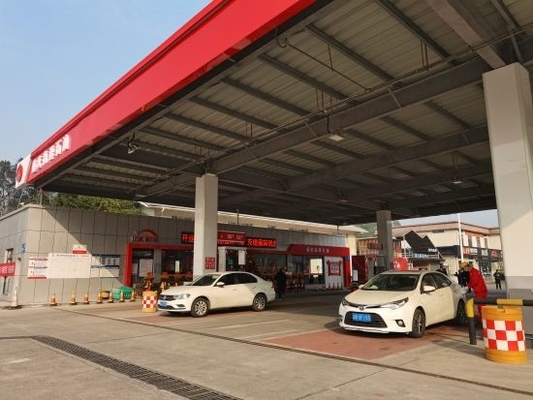 Q345 Fuel Pump Canopy 100m Service Station Canopy Rectangle 300m