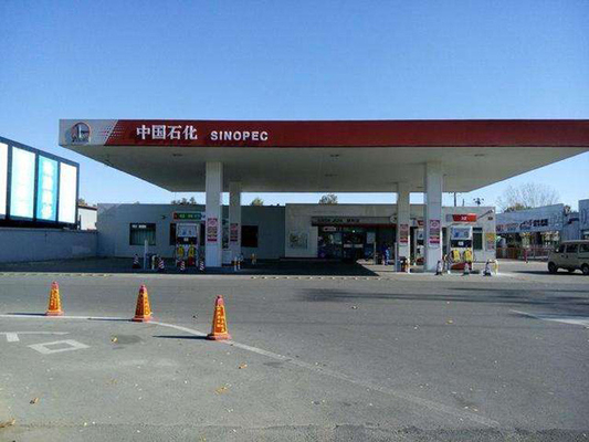 Prefab GB Q235 Filling Gas Station Canopy Hot Dip Galvanized