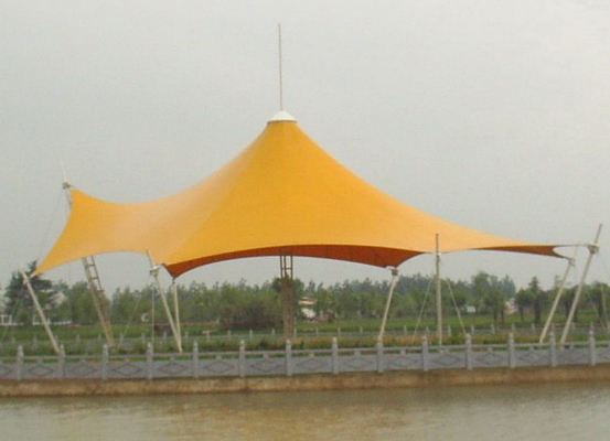 Q355B Tension Membrane Structure Construction 120mm 0.6mm Roof