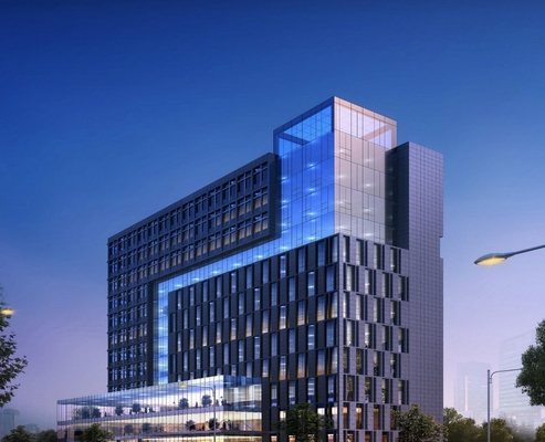 GB Tempered Glass Aluminium Curtain Wall System 0.36mm CAD For High Building