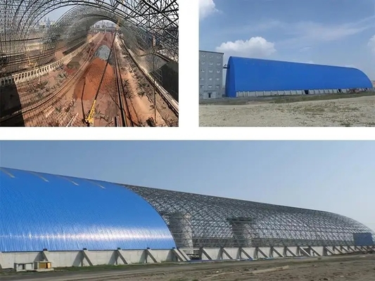 Large Span Coal Shed Bolt Ball Design Steel Space Frame Building Construction