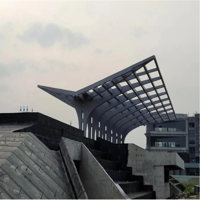 Prefabricated Portal Steel Structure Roof Logo Architectural Form Design