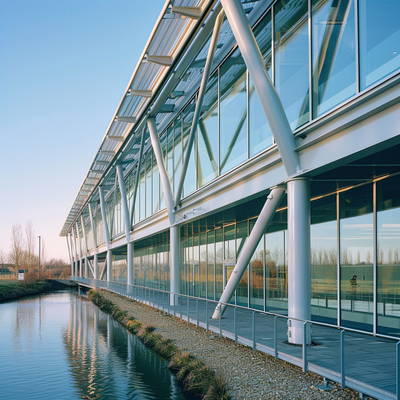 Elegant Glass Curtain Wall With Aluminum Profile For Steel Construction