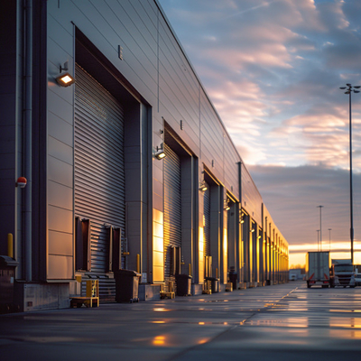 Durable Metal Roof Prefabricated Steel Buildings With Motorized Roller Mechanism For Warehouse Or Garage