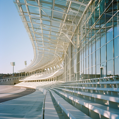 Membrane Shade Sails with Tension Fabric Structure for Stadiums and Commercial Buildings