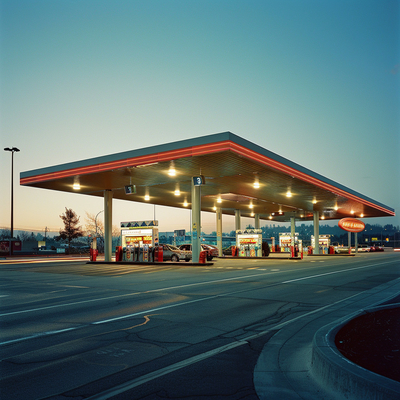 PU Roof 100-300m Prefabricated Steel Structure For Petrol Or Charging Station Roofing