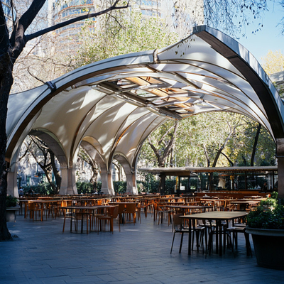 Tension Membrane Structure For Outdoor Dining Stylish Weather-Resistant Solutions