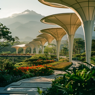 Tension Membrane Structure For Ecological Gardening Corridors Sustainable And Inviting Spaces