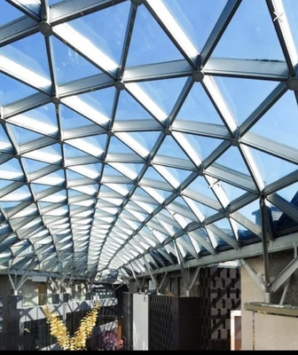 Prefabricated Steel Structure Triangle Lighting Roof With Glass