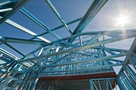 30 to 50 Years Span Life Steel Roof Truss Powder Coated Painted Steel Structural Railway Station Construction Components
